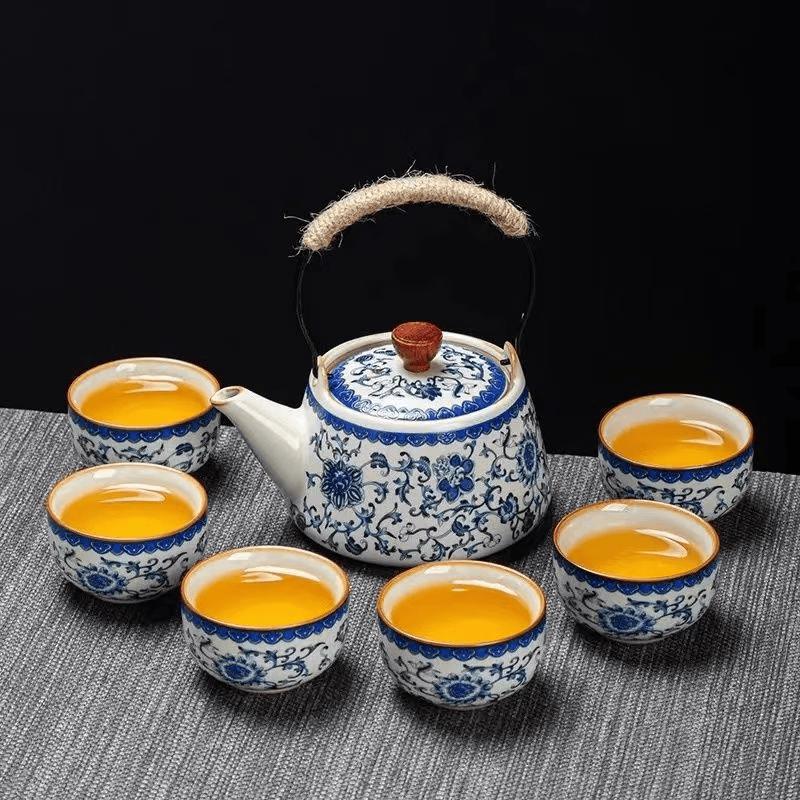 Minimalist Underglaze Porcelain Tea Set