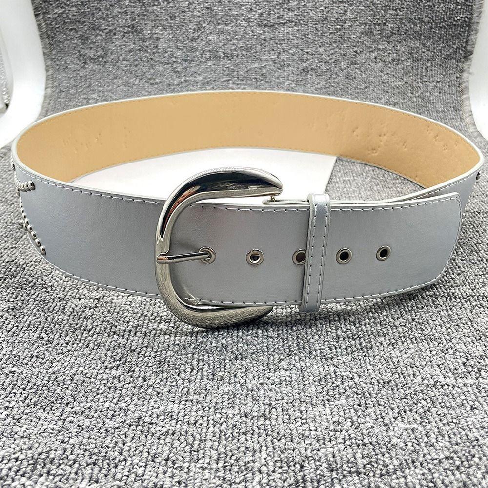 Y2K Punk Belt PU Leather Hiphop Jeans Belt New Waistband