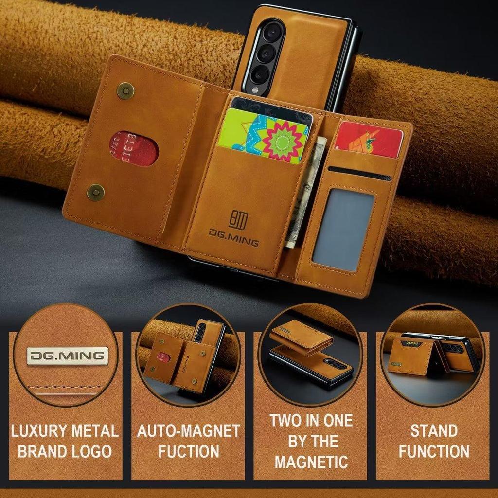 Veske For Samsung Z Fold 5 3 Z fold 4 S23 S22 S21 Ultra S20 A12 A22 A32 A52 A13 A33 A53 A14 A24 A34 A54 Flip Magnetic Leather Wallet Stand Cover