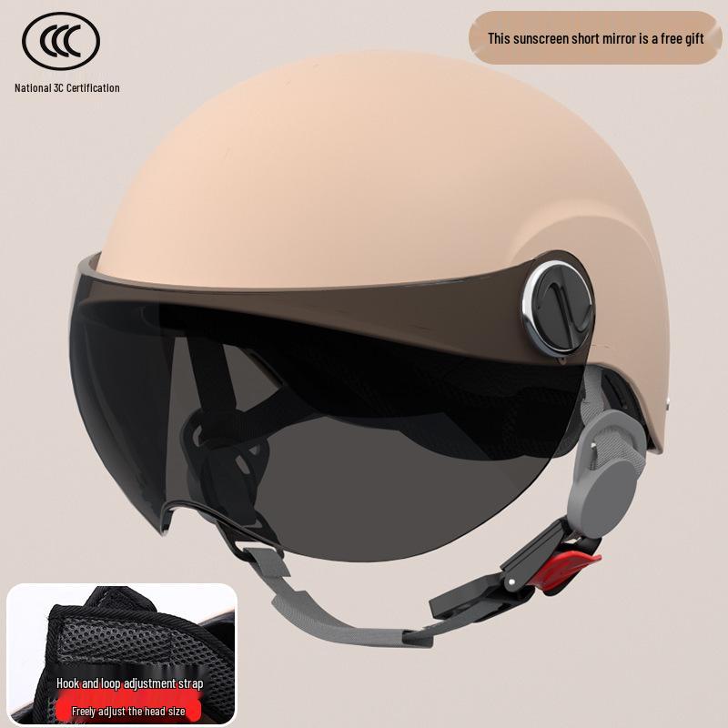 Certified Universal Half Helmet for Men & Women - Summer Sun Protection, All Seasons Motorcycle Use