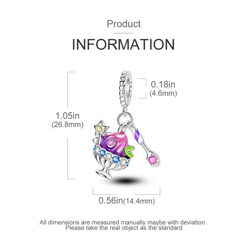 Original Charms Copper Colorful Dessert Spoon Star Pendant Fit Charms Plata Bracelets For Women Women Jewelry Making Diy