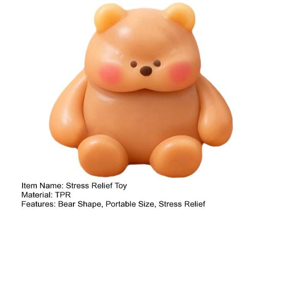 Mini Bear Squeeze Toy Stress Relief Sitting Bear Sensory Toy Slow Rising Cartoon Animal Fidget Toy Home Office Desk Toy
