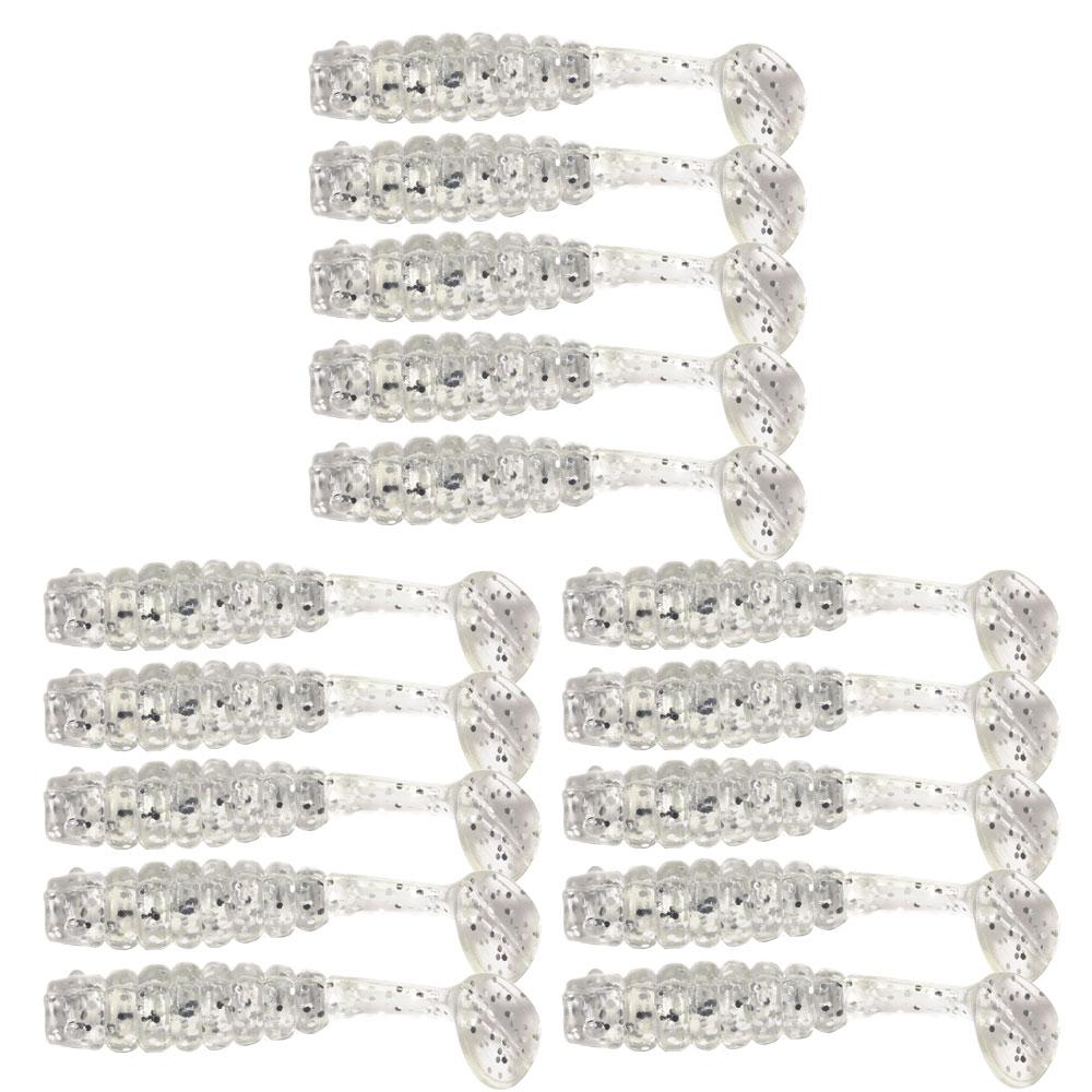 15 pièces/Leurre souple en silicone Pièce Appât artificiel 4cm/5CM 1g Articles pour la pêche Pêche en mer Rockfishing Swimbait Wobblers