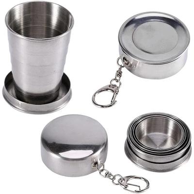 Portable Stainless Steel Folding Cup Telescopic Mug for Tea Camp Utensils Tableware Folded Cup Outdoor Camping 75ml/150ml/250ml