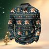 Men's Golf Shirt Long Sleeve Casual Christmas Print Quick-Dry Mesh Top