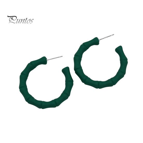 1 Pair Women Single Hoop Earrings Fashion Sweet Style Candy-Colored Acrylic Circle Earrings Holiday Party Dress Ear Jewelry Accessories Birthday