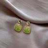 Summer Green Flower Fashionable and Elegant Earrings Temperament Versatile Sweet Stud Earrings Atmospheric Fresh Earrings