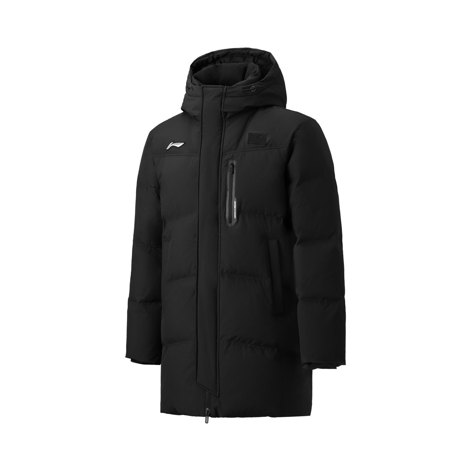 

Li-Ning Серия Бадминтон Однотонная Толстовка на молнии Универсальная Повседневная Куртка средней длины с пуховым наполнителем Унисекс Верхняя одежда Черный AYMV133-1 XXL