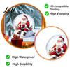 Removable Window Art Christmas Clings Decoration Cartoon Santa Claus Sticker with Crystal Ball Winter Party Supplies Hot Cocoa Reusable Static PVC