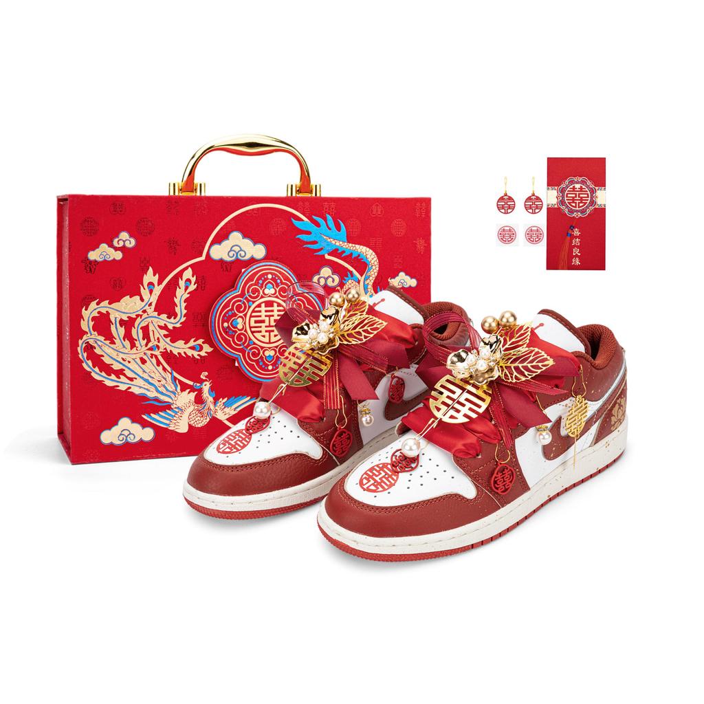 Jordan Air Jordan 1 Low Top Vintage Basketball Shoes GS Red 553560-163(Team18-SBOX)