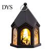 Spooky Table Centerpieces Halloween Pumpkin Lantern, Gothic House Shape LED Flickering Candle Light Plastic Decorative Lights for Party, Centerpieces,
