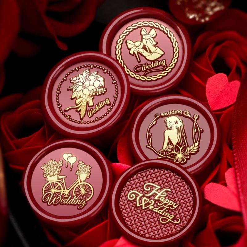 Wytłaczana pieczęć pieczęci woskowej główka mosiężna pieczęć pieczęci woskowej główka pieczęci woskowej wymienna do pieczętowania kopert kartki z życzeniami