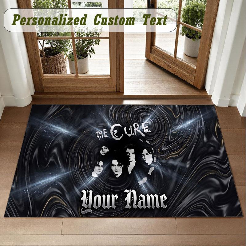 Crystal Velvet Square Rug Custom NameThe Cure Pattern Non Slip Home Floor Decor Rug