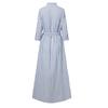 Striped Cotton Linen Yarn-Dyed Cardigan Dress with Belt