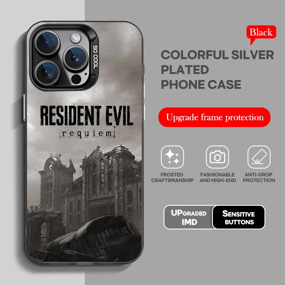 New Game Resident Evil Requiem Phone Case Black IMD Colorful Silver Suitable Case for iPhone 17 16 E 15 14 13 12 11 Pro Max