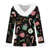 Women's Casual Fashion Long Sleeve Christmas Printed Flannel Collar Top
