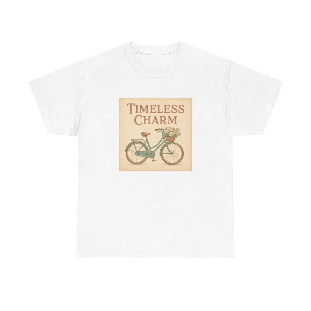 Unisex Adult T Shirt Timeless Charm Vintage Bicycle Ride Nostalgia