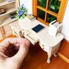 Modern Mini Desk And Chair Dollhouses Accessories 1/12 Scale Zakka Wooden Furniture For Craft Projects And Display