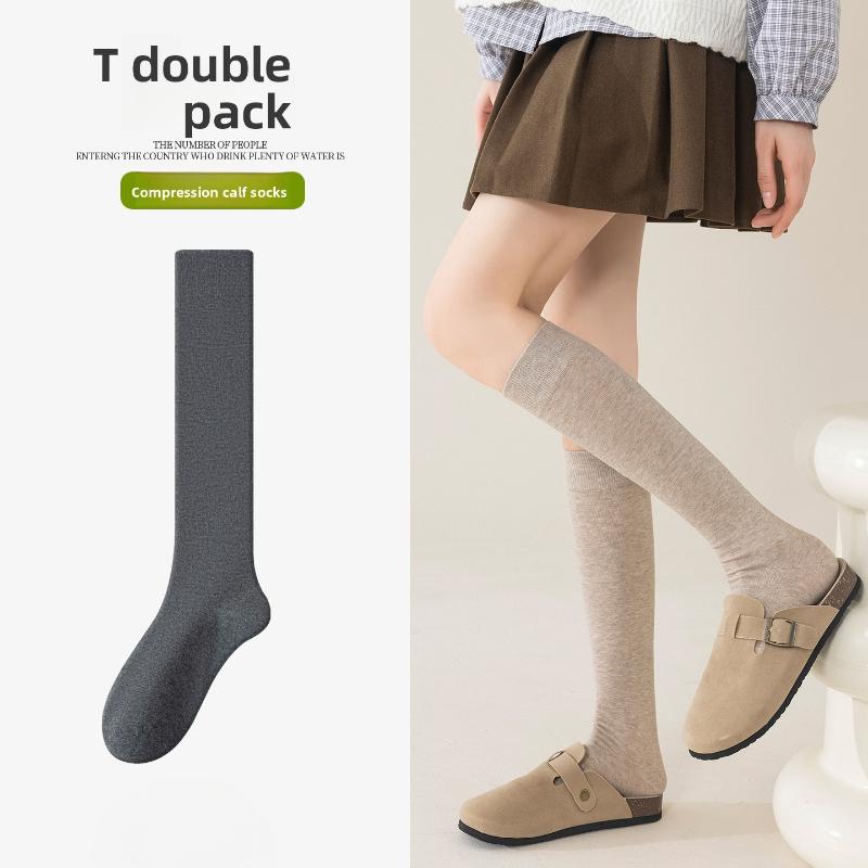 Leg Stockings - Fall/Winter Slimming Ankle Socks, Long Stockings for Women In Spring/autumn, Plain-colored, Sporty, Odor-resistant, Long Tube Socks