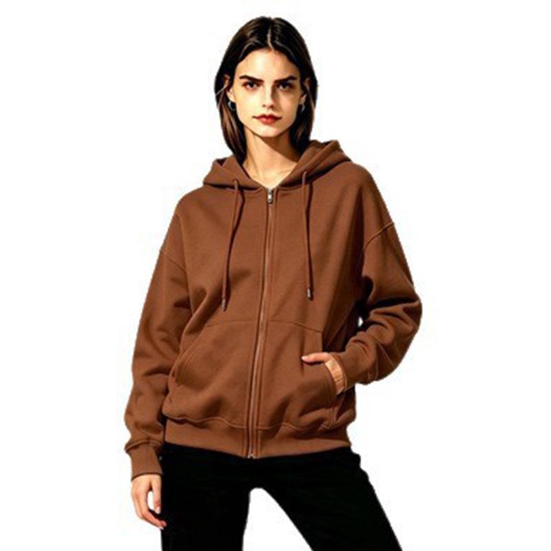 Colorful Loose Fit Zipper Hoodie Sweatshirt