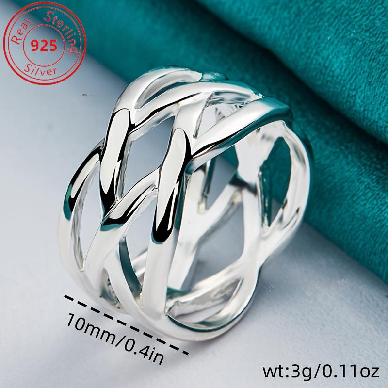 S925 Sterling Silber verschlungener Ring Retro ethnischer Stil Geeignet für den täglichen Gebrauch Valentinstags- und Muttertagsgeschenke