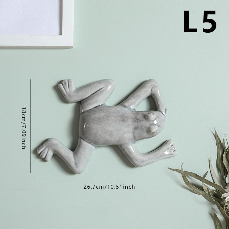 Nordic Style Ceramic Frog Wall Hanging Ornaments Living Room Background Display Crafts 3D Frog Wall Hanging Decoration