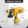 1000ML Cordless Electric Spray Gun for Dewalt 20V Li-ion Battery Paint Sprayer Auto Furniture Coating Airbrush (No Battery)