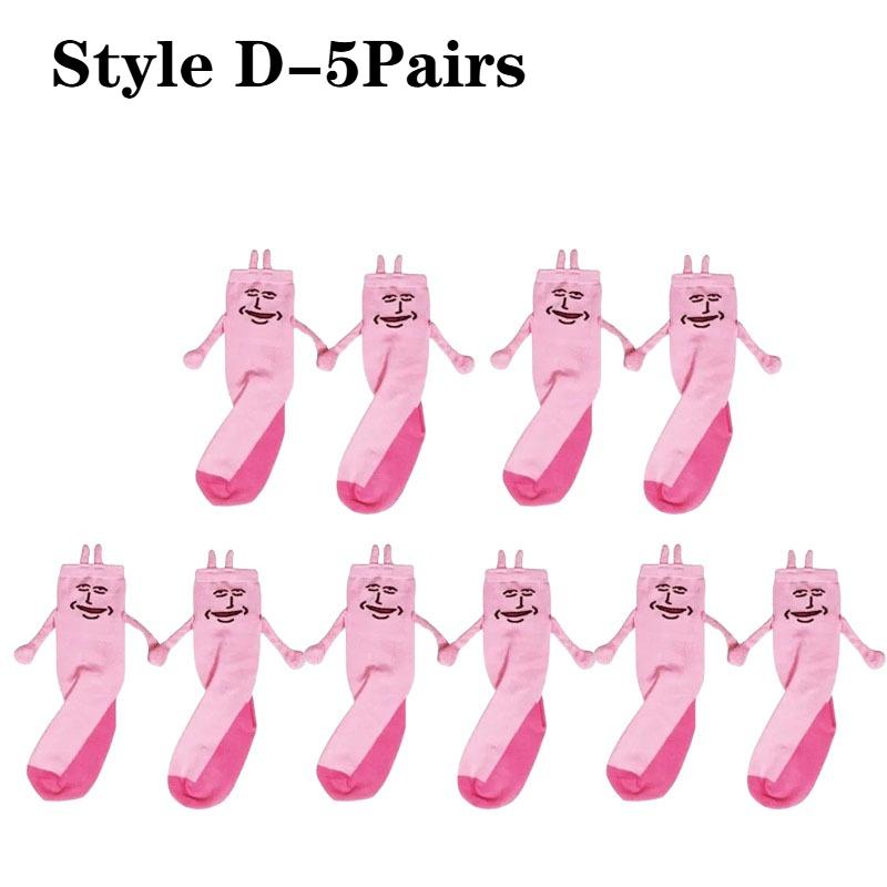 1-5Pairs Pink Bunny Magnetic Couple Socks Thin Mid Calf AutumnWinter Cute Hand Holding Anime Maternity WomenWarm Cozy Socks Gift
