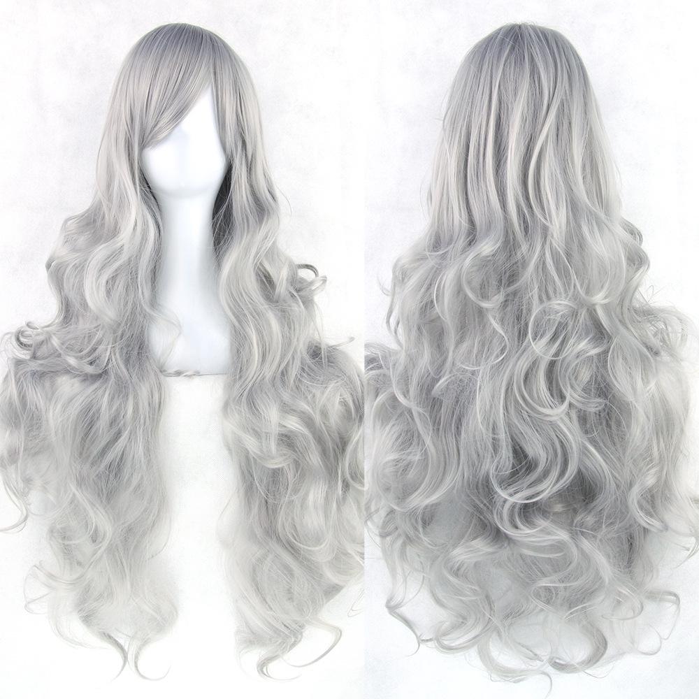 80CM Top Quality Side Bang Layered Shaggy Long Curly Heat Resistant Charming Cosplay Wig