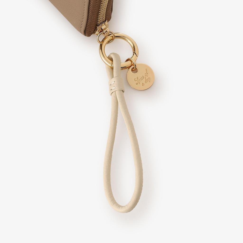 Afternoon Tea Living JK86 Two-Tone Genuine Leather Mini Wallet / Afternoon Tea PREMIUM Beige