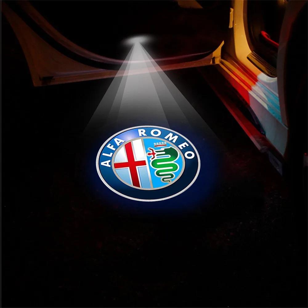 Car Stickers For Alfa Romeo Car Wireless Door Led Welcome Light Projection Lamp Light Decoration For Alfa Romeo Tonale Stelvio M