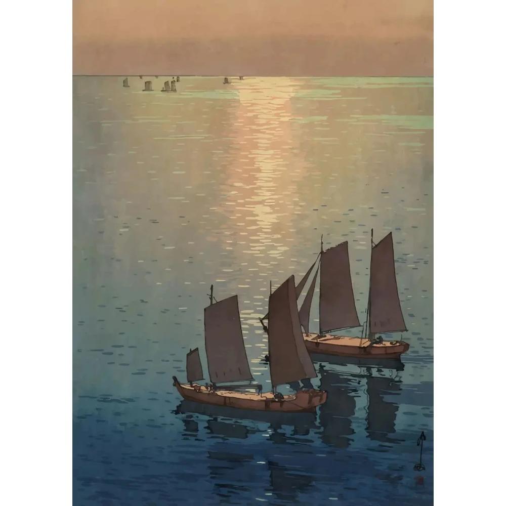 Japanese Landscape Ukiyo-e Kawase Hasui Artworks Art Poster Vintage Canvas Painting Wall Print Picture Room Home Decoration