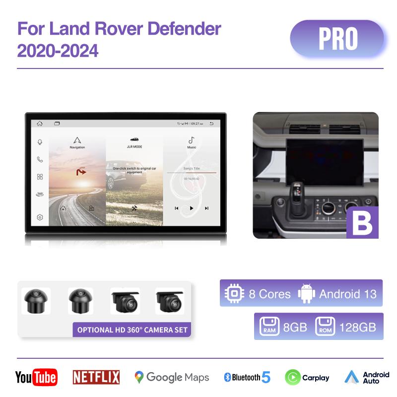 13.3 "For Land Rover Defender 2020-2025 Multimedia Video Player GPS Navigation Radio CarPlay Android13 8+256G
