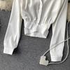 Spring French Design Sense Elegant Shirt Women Aesthetic Elastic Belt Waist Slim Short Blouse Female New Fashion Solid Retro Shirt Joker