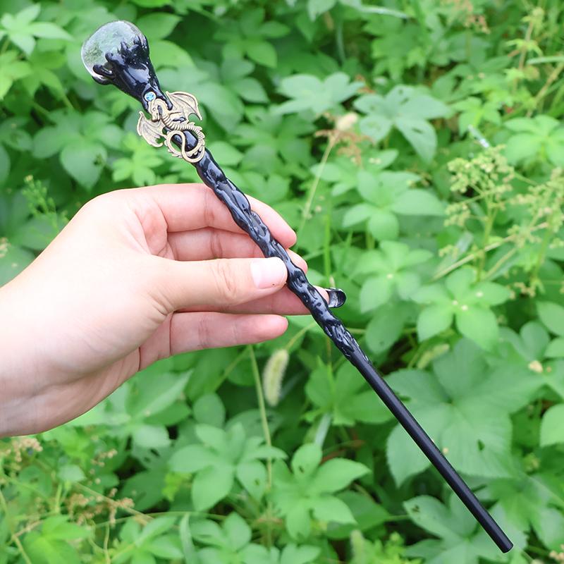 Scettro di Cristallo a Forma di Coltello, Bacchetta Magica che Unisce Cristallo a Forma di Coltello e Sfera di Cristallo, Regalo di Halloween