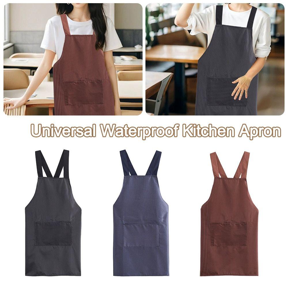 Striped Style Cooking Baking Bibs Anti-fouling Restaurant Uniform Portable Kitchen Apron  Universal