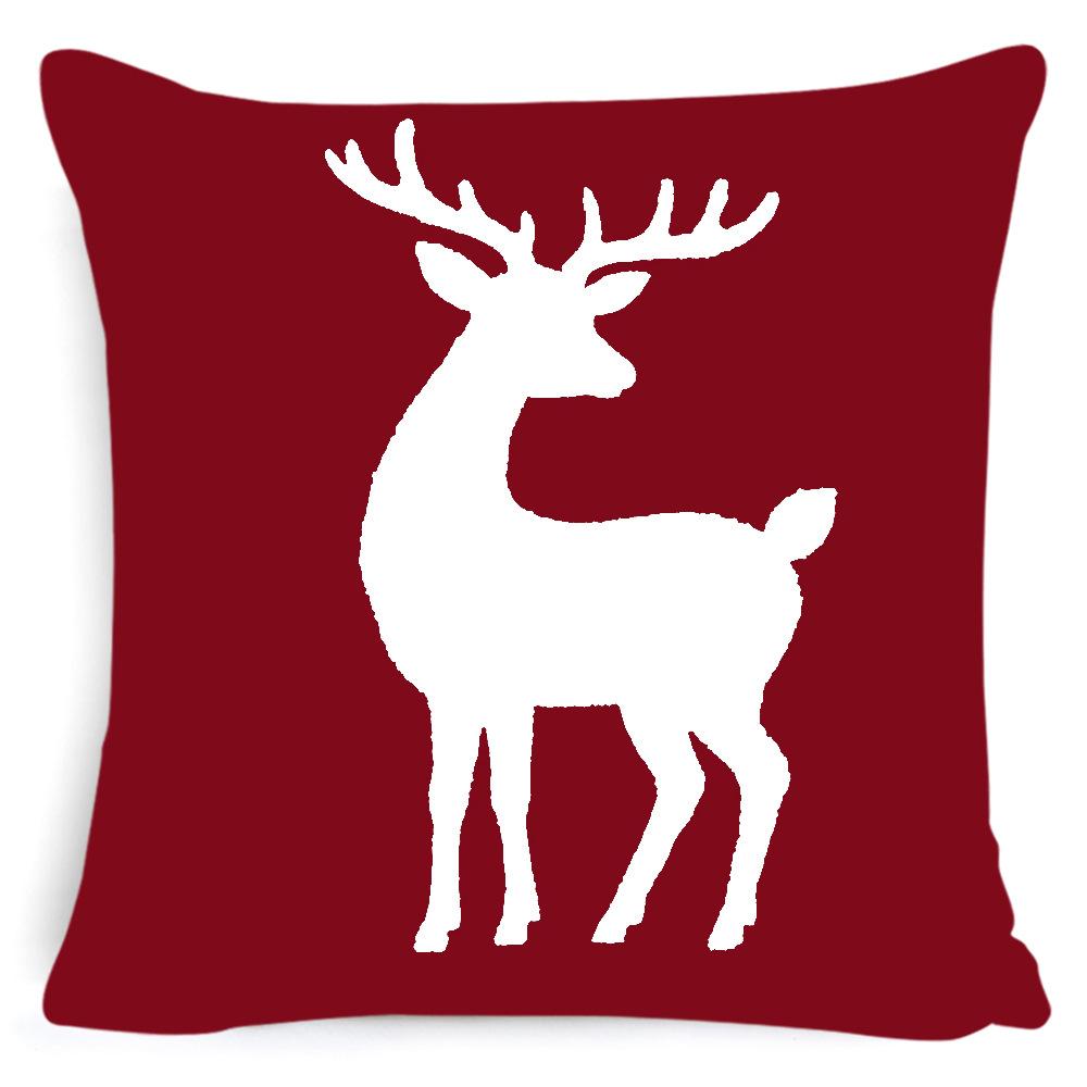 

Christmas Elk Deer Pillowcase Living Room Sofa Decoration Backrest Cushion 45 * 45Cm [without core]