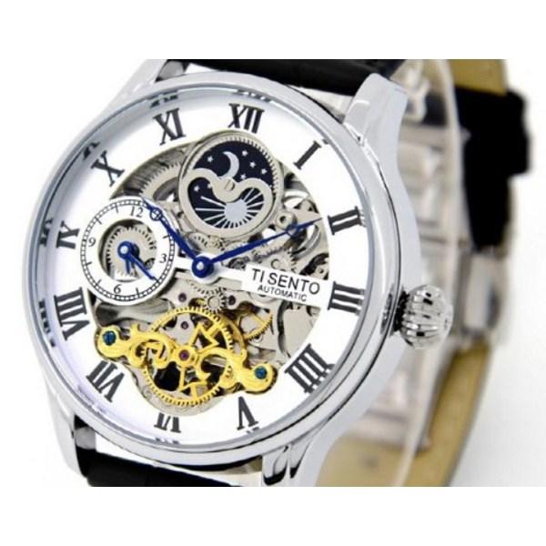 [Ticento]Men’s automatic leather watch TS60021WTBK, Korean Luxury Watches