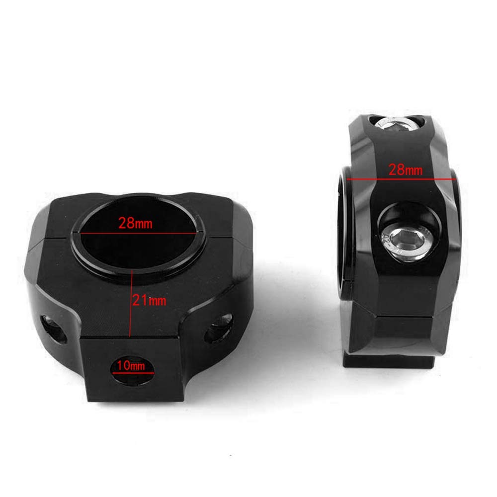 Elecbro Universal Handlebar Riser Holder Fits Diameter CNC Black Clamp, 28.6mm Bars, Machined,