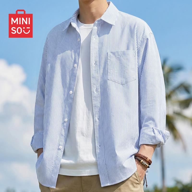 MINISO Men s Striped Long-Sleeve Shirt XL