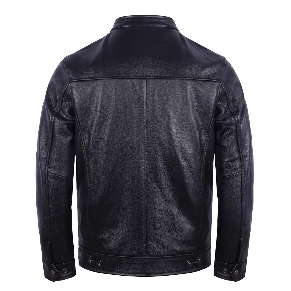 Vintage Red Brown Genuine Cow Men's Leather Jacket Slim Short Cowhide Coat Man Skin Clothes Spring Autumn