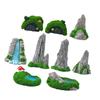 9 Pieces Mini Bonsai Figurines Resin Sculpture Decorative Ornaments for Landscaping Aquariums Home Decor Outdoor Space Dollhouse
