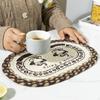 Braided Placemat Cup Pad Gift Non Slip Hemp Rope Table Centerpiece Home Decor for Women Mother's Day