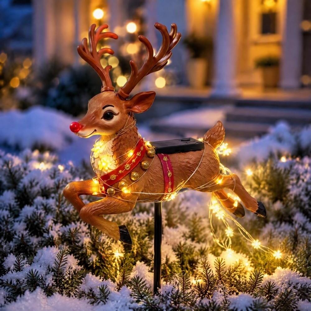 Waterproof Reindeer Pathway Light Swirling Effect Landscape Lighting Christmas Reindeer Light Lawn