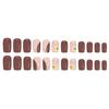 Easy Apply Press On Nail Dark Brown Floral Artwork Breathable Non Toxic Nail Enhancement For Office Parties Weddings Holidays