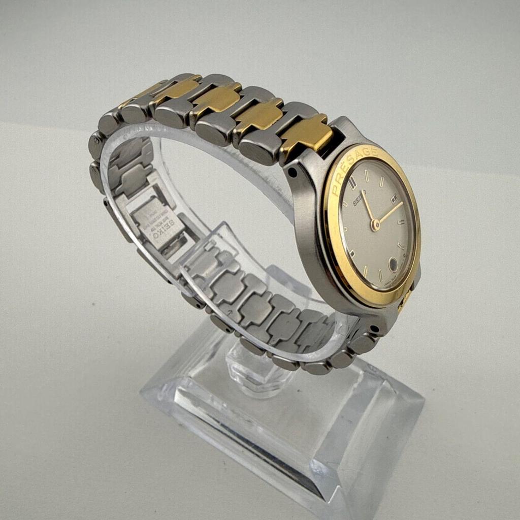 Used SEIKO 3E29-0050 Seiko PRESAGE Ladies Quartz Watch, Working Condition, Battery Replaced, Belt Defective [S428]