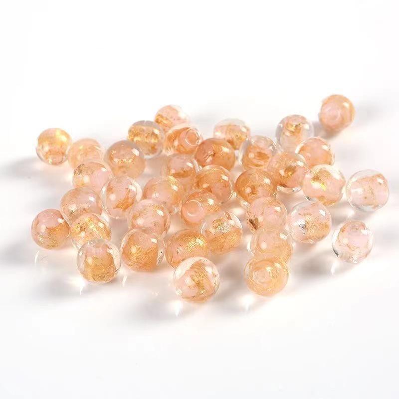 Beijing Gold Leaf Incense Ash Glazed Beads - Seven-Color Gold & Silver Loose Beads for DIY Jewelry