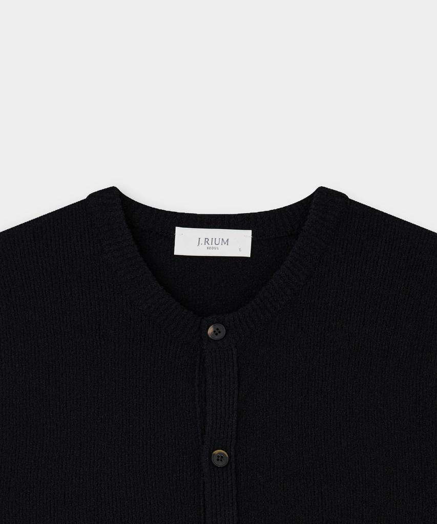 Jrium Cotton Summer Essential Round Neck Cardigan Black