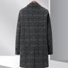 Autumn and Winter Medium and Long Chenille Trench Coat Middle-aged Business Plaid Casual Warm Dad Coat