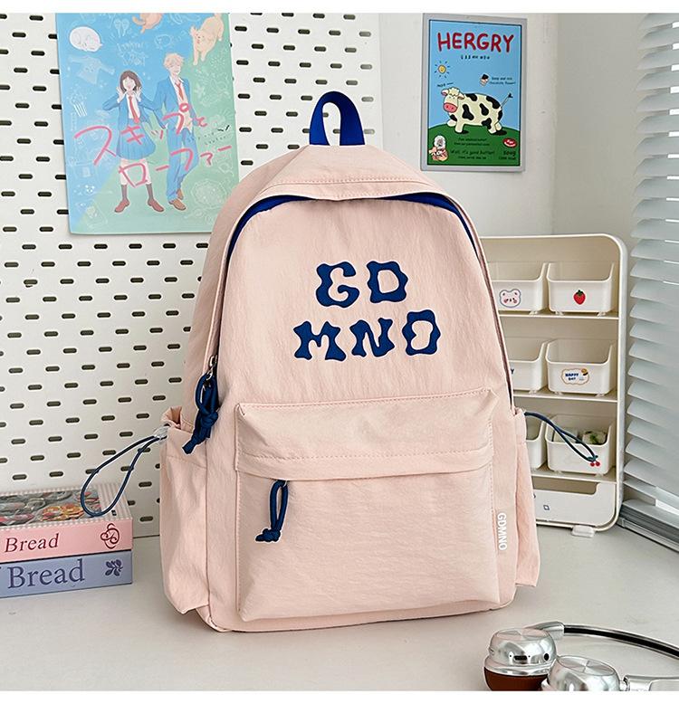 

Новый простой рюкзак в корейском стиле с надписью, повседневный и милый, студенческий, школьный, легкий и универсальный, большой вместимости ,